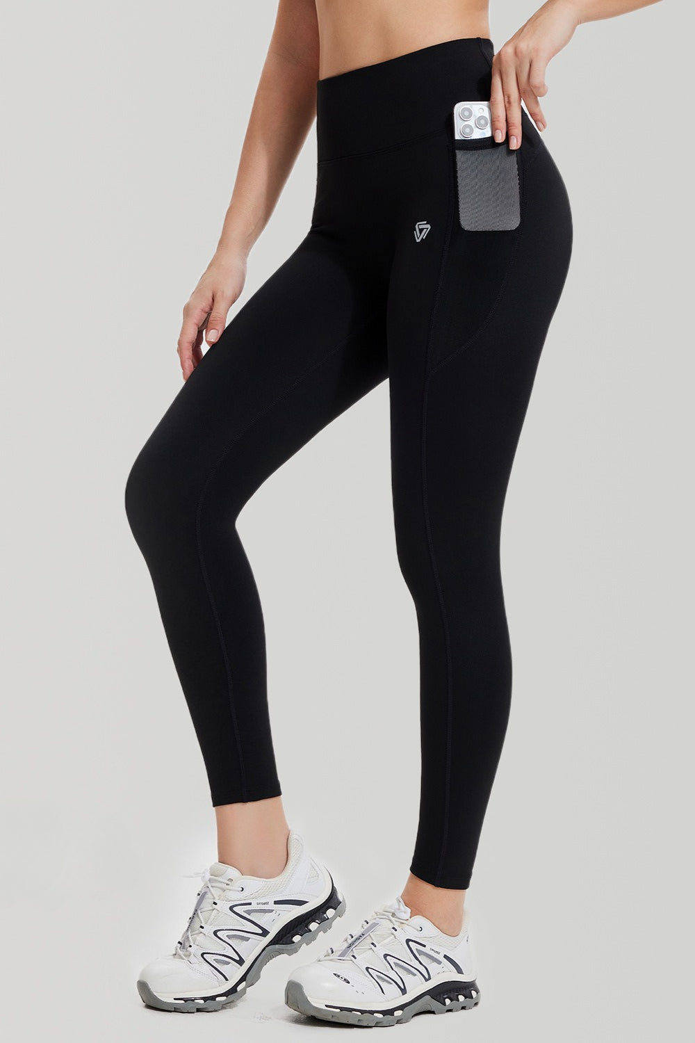 High Waist Side Phone Pocket Ankle Length Workout Leggings