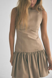Solid Velvet Bow Embellished Sleeveless Mini Dress - View 17
