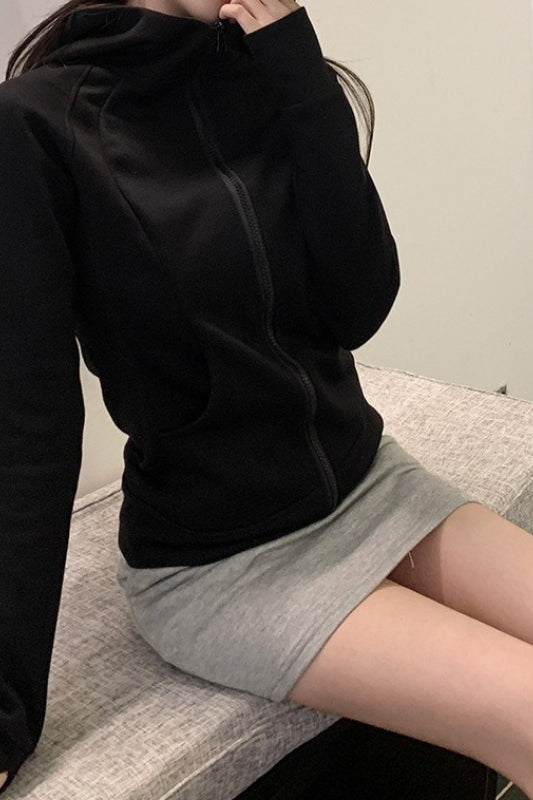 Korean Fitted Performance Print Hoodie