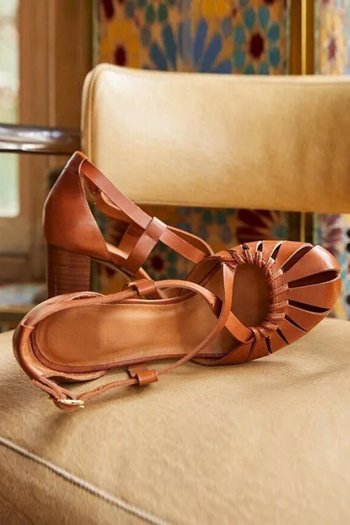 Multi Cross Strap Chunky High Heel Sandals