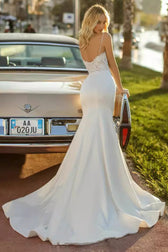 Strapless Satin Mermaid Wedding Dress - View 2