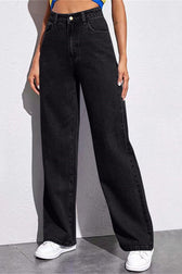High Waist Slim Straight Leg Jeans