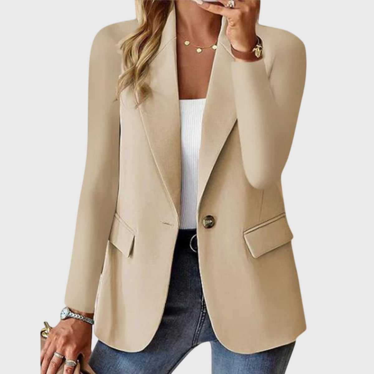 Notch Lapel Single Button Tailored Blazer