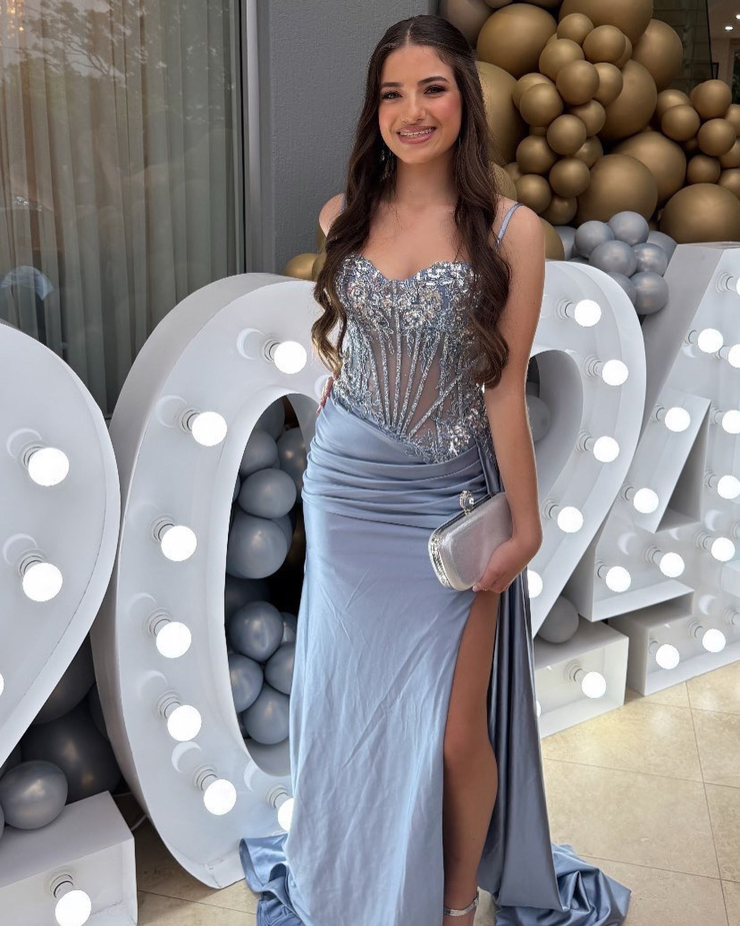 22050 - Sweetheart Illusion Lace Appliques Mermaid Long Formal Prom Dress with Slit