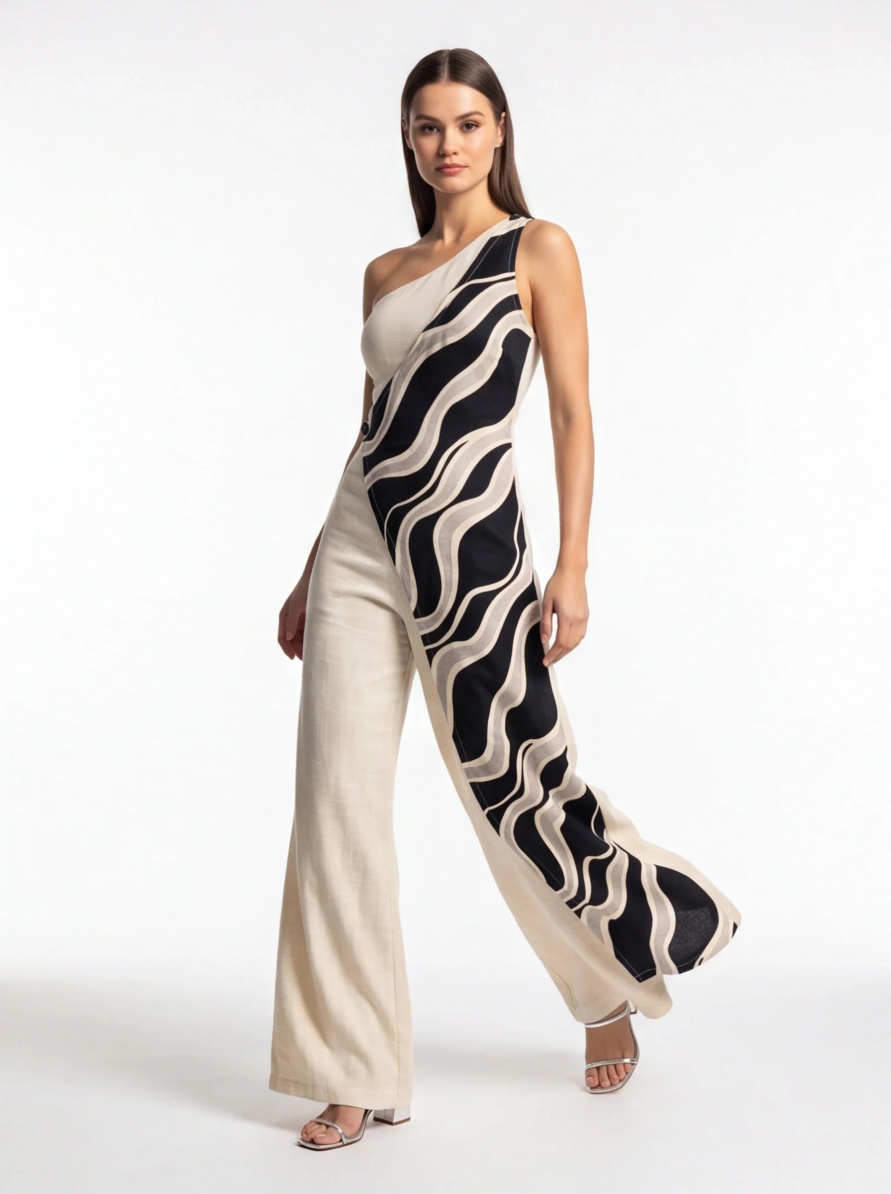 Chic Colorblock Wide-Leg Jumpsuit for Women | Elegant Design, Comforta