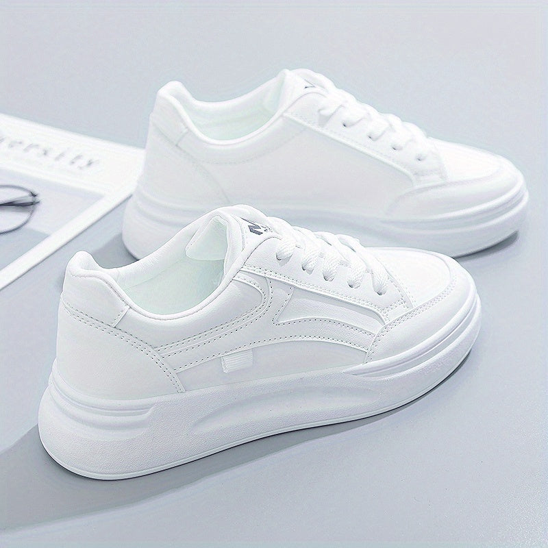 Lace Up Round Toe Low Top Platform Sneakers