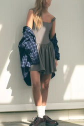Solid Velvet Square Neck Slim Fit Mini Dress - View 14