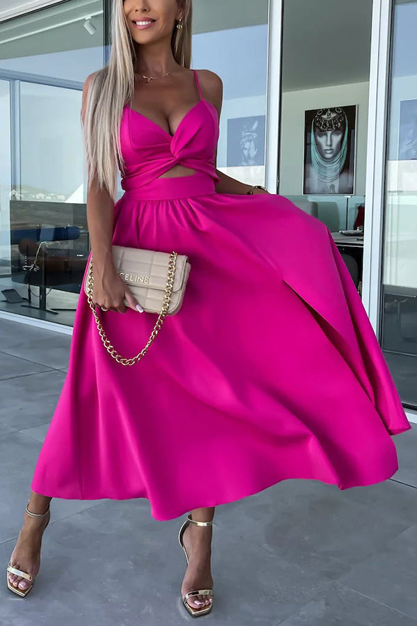 Effortless Genoveva Midi Dress with Cut Out Pockets Designer Edit