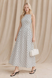 Chic Polka Dot Sleeveless Maxi Dress