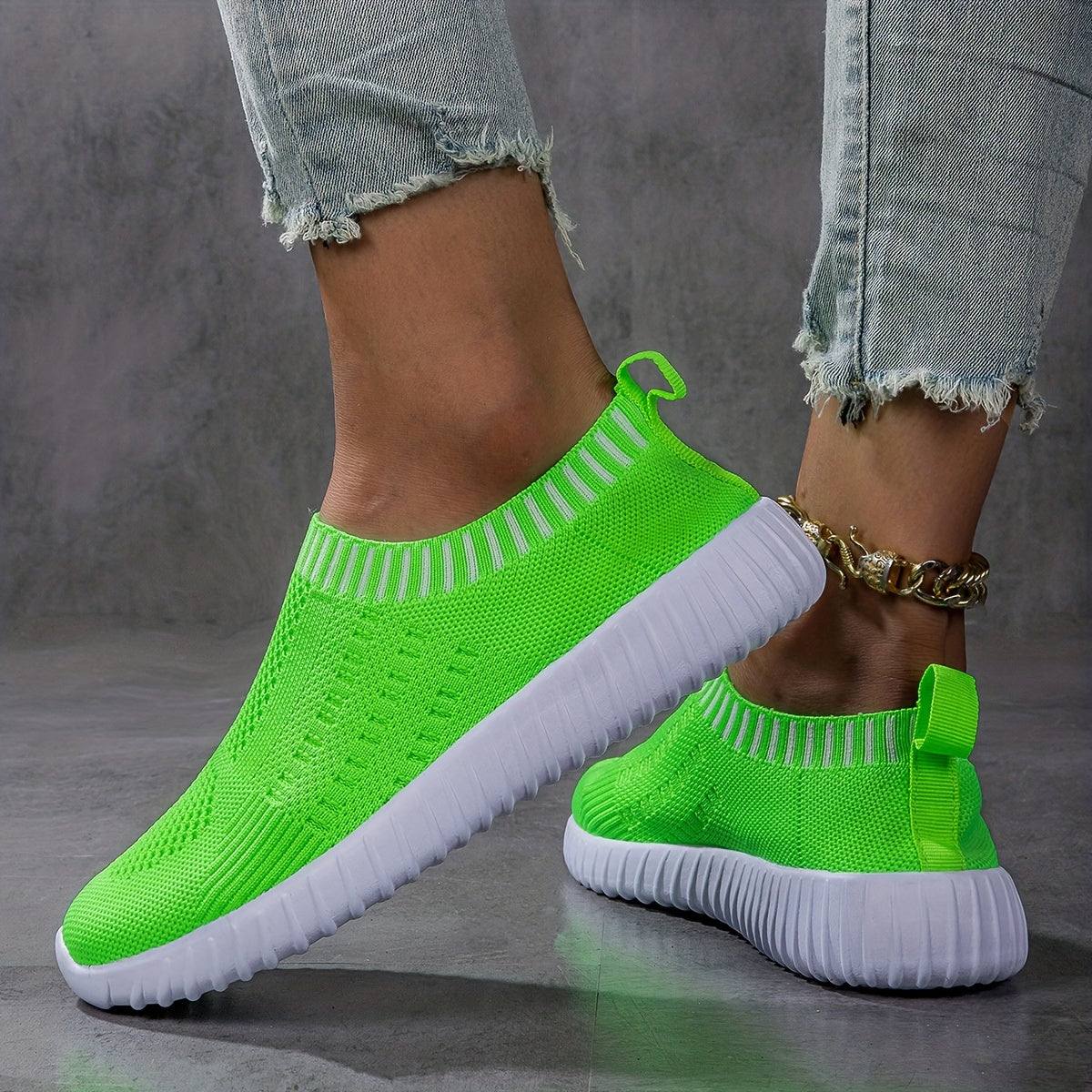 Slip On Knit Mesh Sneakers