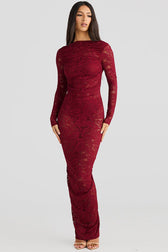 Lace Backless Long Sleeve Lace Dress 3