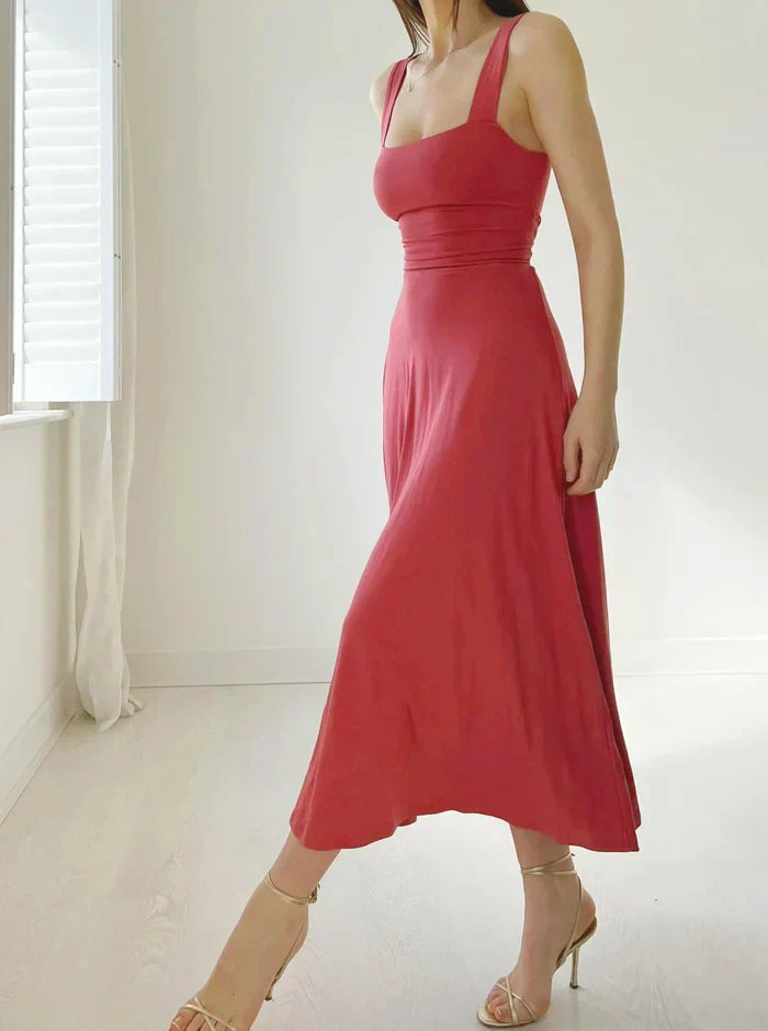 Johana Aesthetic Modern Midi Dress Elevated Occasion Wear