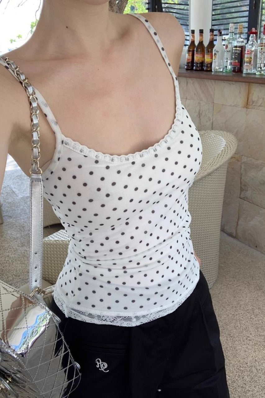 Balletcore Layered Lace Trim Cami Top