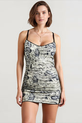 Leopard V Neck Crisscross Sequin Mini Dress