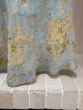 Floral Chiffon V-Neck Ruffle Sleeve A-Line Maxi Dress 8