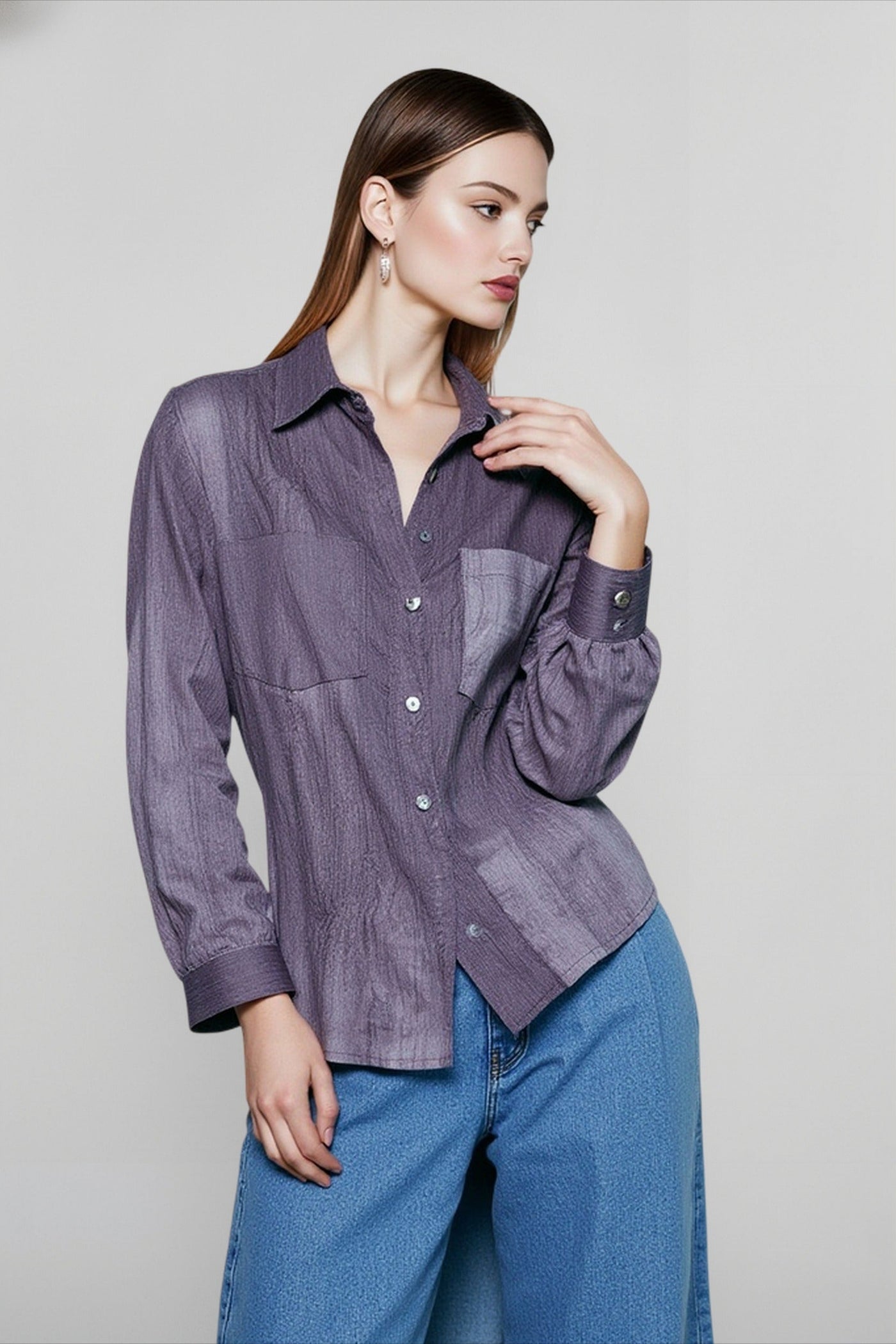 Pure Linen Textured Blouse