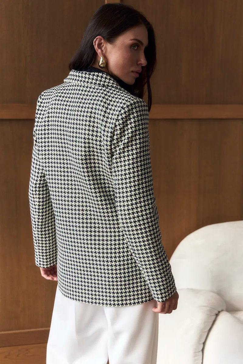 Tweed Houndstooth Blazer
