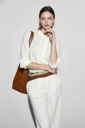 French Linen Unique Collar Blouse