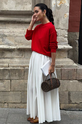 Solid Color Smocked Waist A Line Skirt