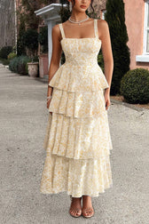 Chiffon Strap Maxi Floral Dress 5