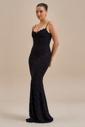 Backless Bodycon Maxi Lace Dress - View 16