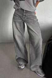 Casual Vintage High Waist Relaxed Straight Jeans