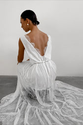 Lace V Neck Open Back Maxi Dress 4