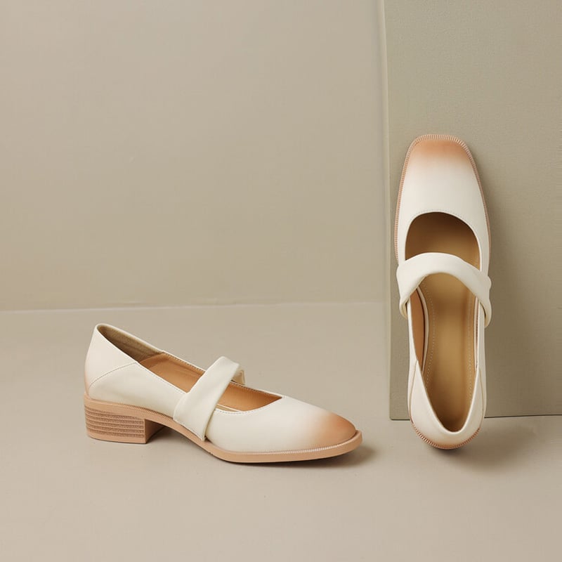 Markayla Square Toe Block Heels Mary Jane Shoes