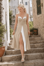 High Waist Stylish Satin Wrap Dress