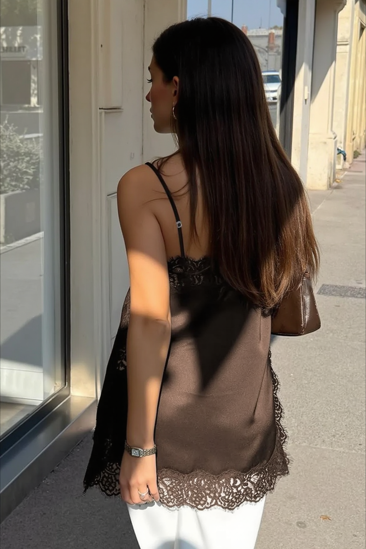 Paneled Solid Color Sexy Spaghetti Strap Slip Dress