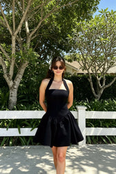 Low-Back Ruffle Mini Party Dress