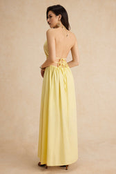 Halter Neck Cut Out Satin Maxi Dress 13