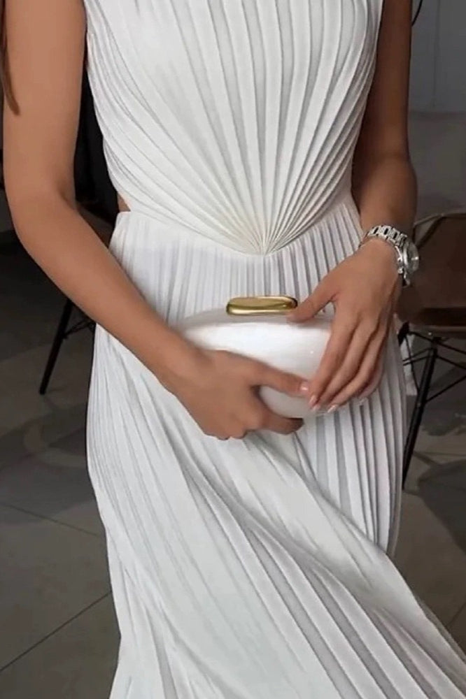 Pleated Flared Formal Dress - View 4