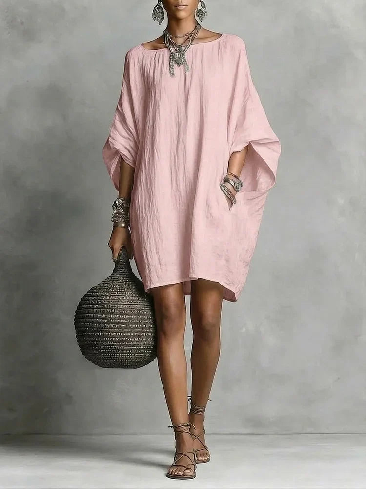 Casual cotton and linen dress