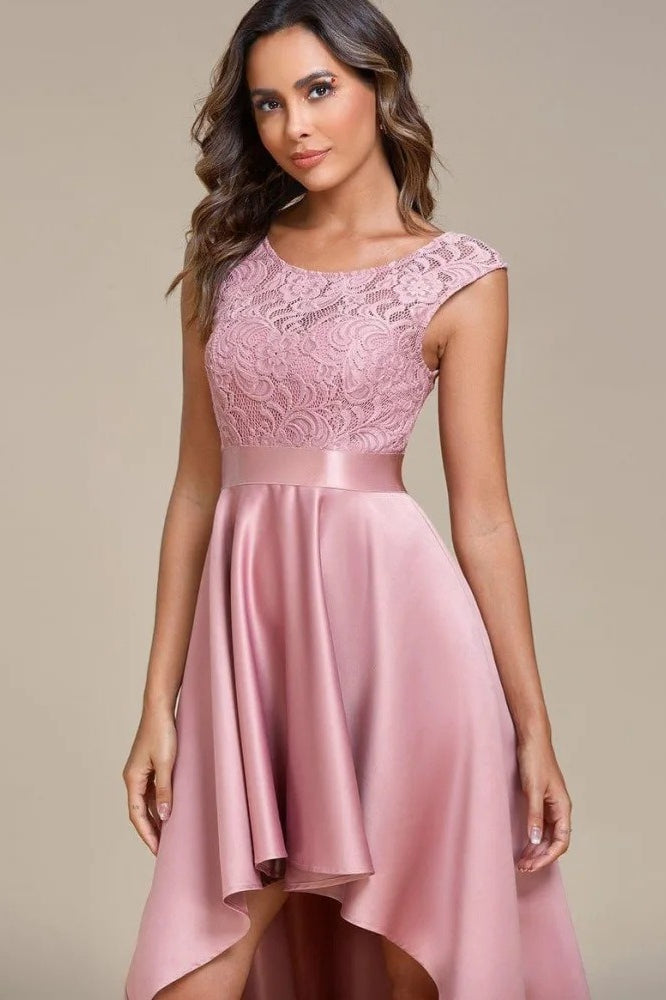 Blush Ruffled Hem Prom Dress