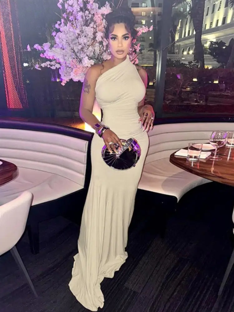 Sleeveless Edition Solid Bodycon Maxi Party Dress