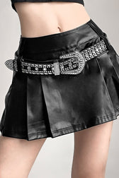High Waist Pleated Bodycon Skirt