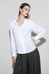 Linen V Neck Relaxed Blouse