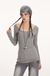 Sheer Lace Trim Long Sleeve Top