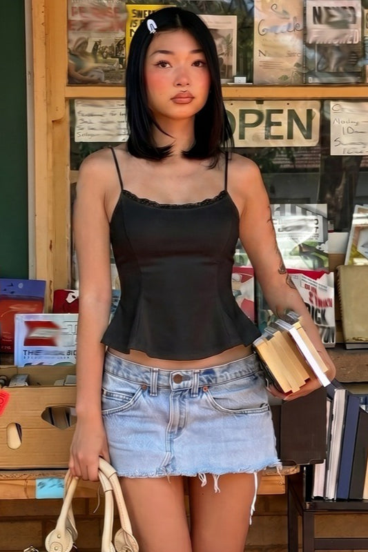 Lace Trim Fitted Cami Top