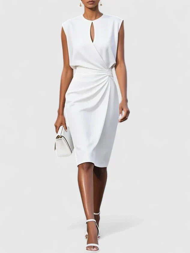 Cut Out Sleeveless Ruched Bodycon Midi Dress 7