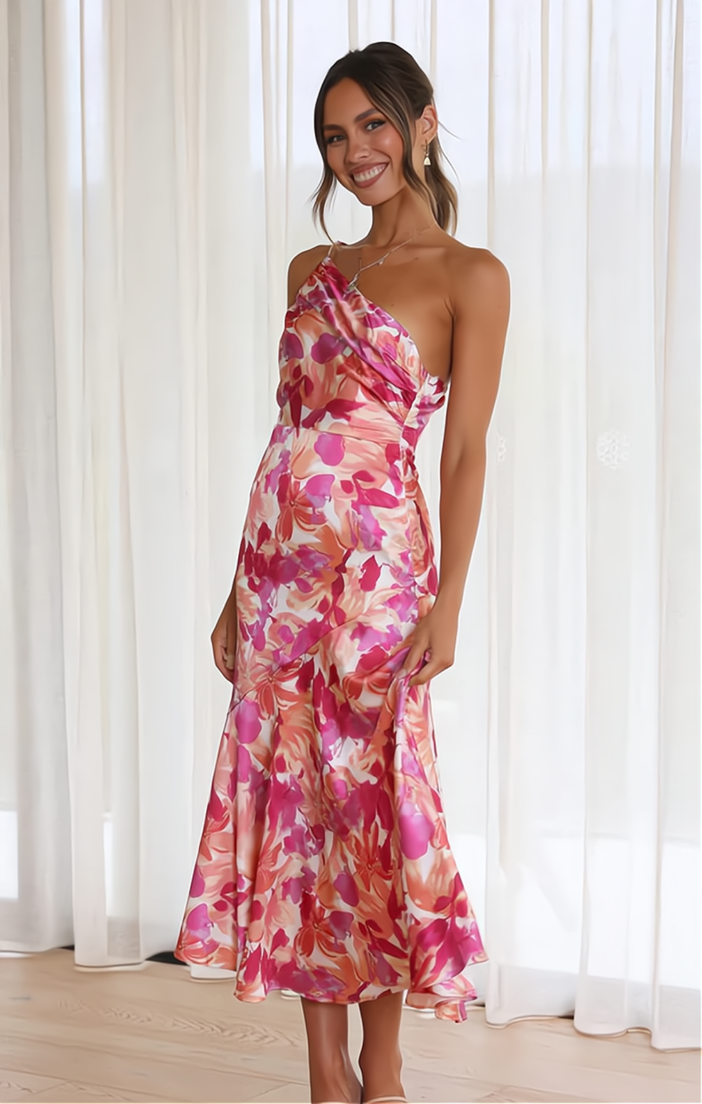 Alma Exclusive Off the Shoulder Floral Dress Evening Wear Edit