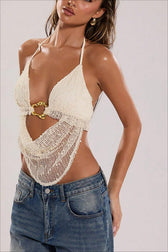 Deep Back Halter Bodycon Cami Top