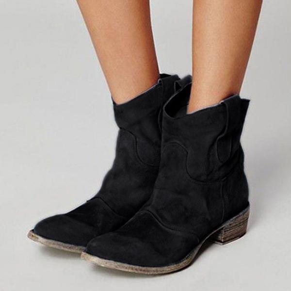Daily Flat Heel Boot Western Ankle Boots