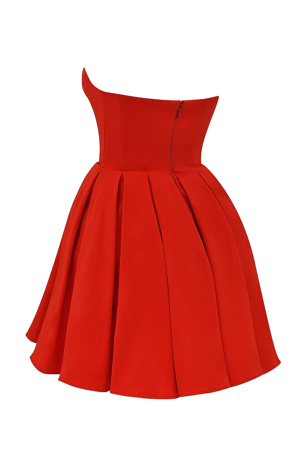 Strapless Corset Bodice Pleated Skater Mini Dress 16