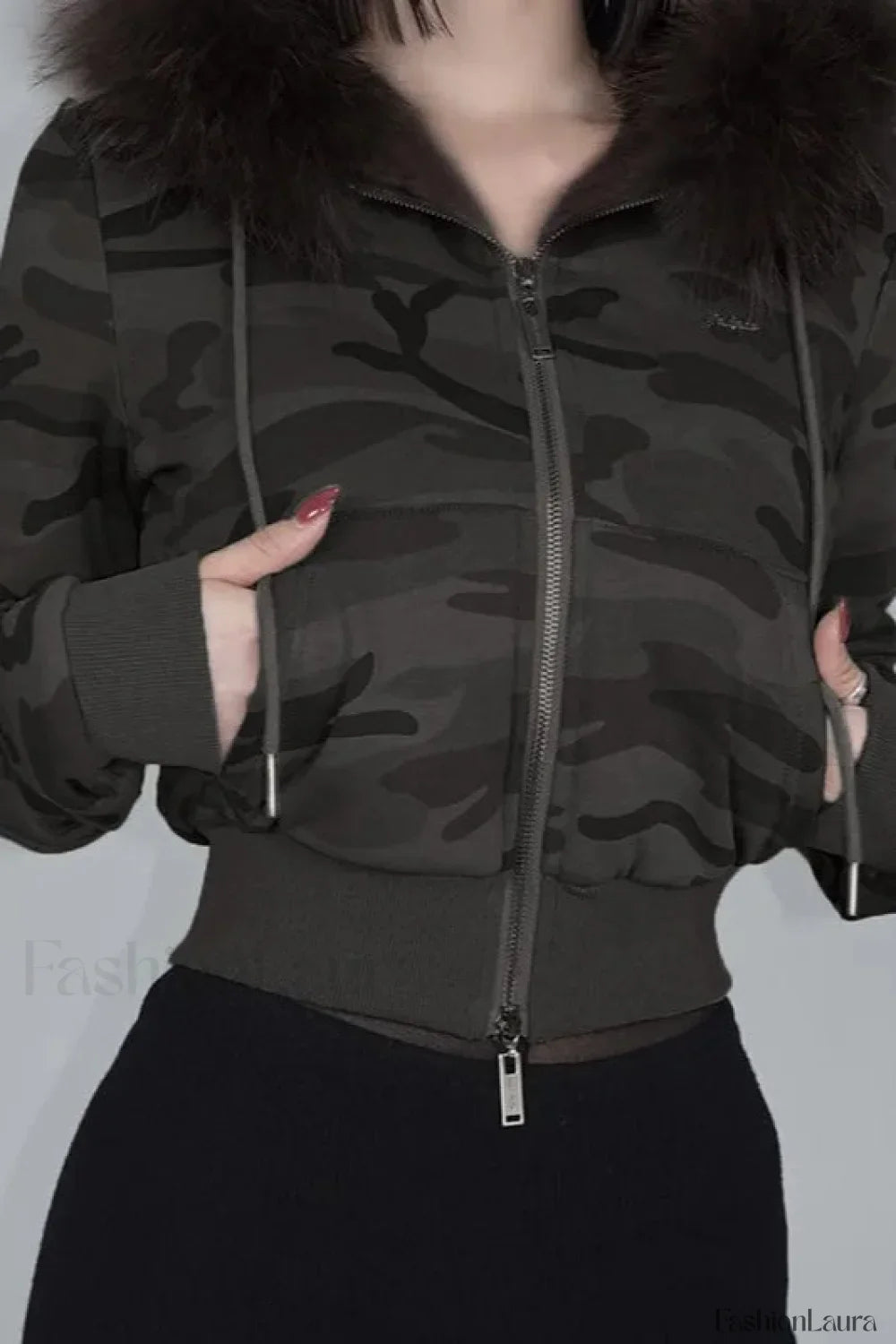 Fairy Fur Patchwork Double Zipper Hoodie