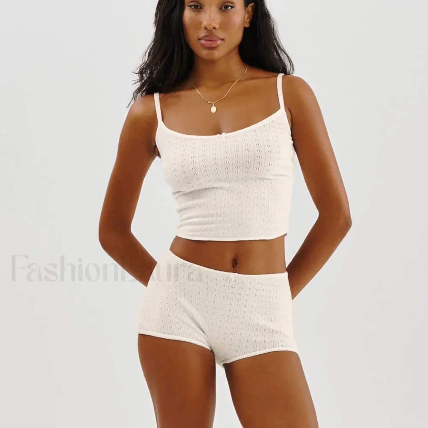 Fairy Grunge Lace Trim Tube Top Shorts Two Piece Set