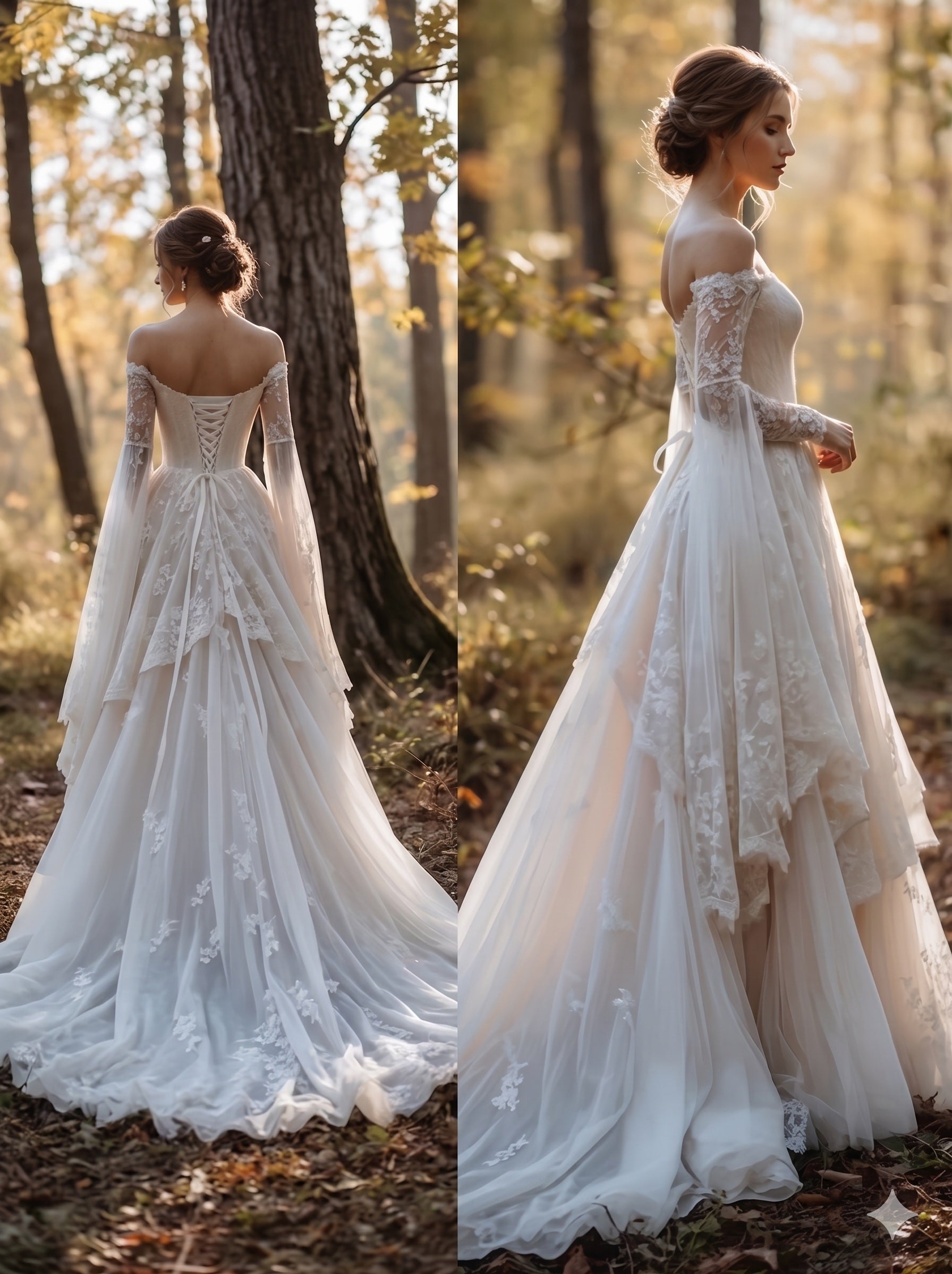 Fairytale Forest Bridal Gown Lace Wedding Dress