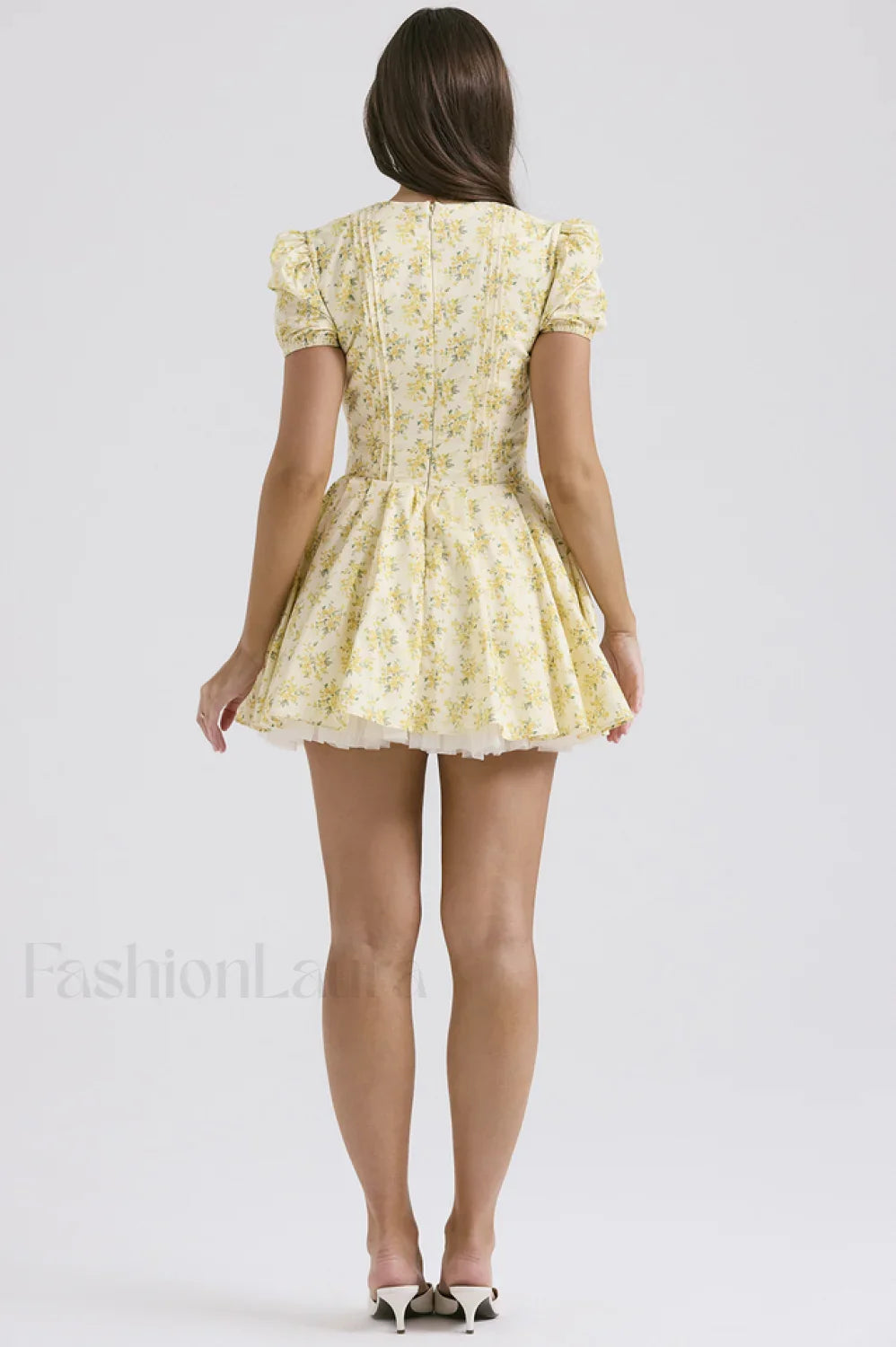 Faith Vintage Floral Charming Pleated Mini Dress
