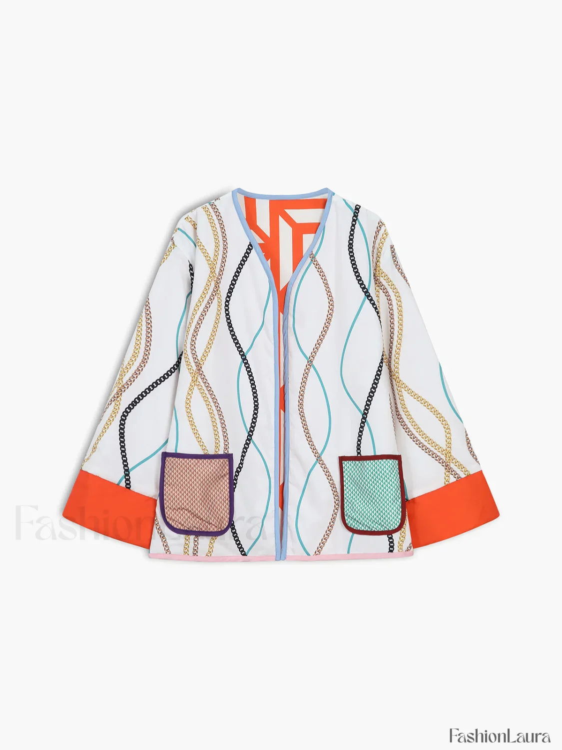 Fantasy World Double Trendy Sided Patchwork Coat